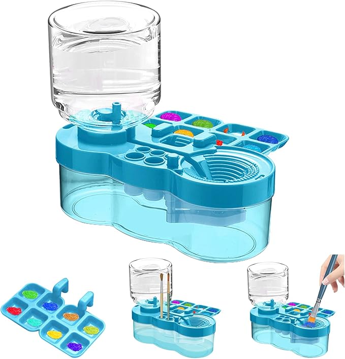 2025 Upgraded Paint Brush Cleaner Tool,Brush Rinser Cup Painting Running Water Circulation Art Supplies for Acrylic,Watercolor and Water Based Creative Gift for Adult Artist Beginners Kids