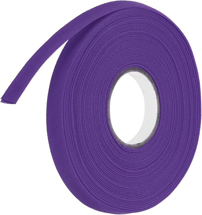 MECCANIXITY 2/5 Inch Double Fold Bias Tape Polyester Continuous Bulk Bias Tape for Sewing,Seaming Quilting Hemming Binding Crafts (Purple 10 Yards)