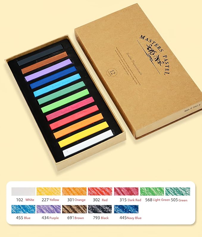 YYMIYU Neutral Color Chalk Pastels for Professional Artist 12 Colour