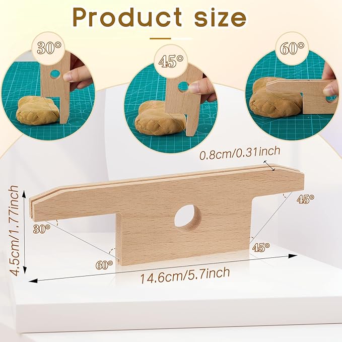 Amylove 3 Pieces Pottery Tools Cutting Clay Trimming Tool Includes Wood and Wire Bevel Cutter Fettling Knife for Pottery and Ceramics and Sculpting