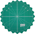HONEYSEW Circle Rotary Cutting Mat Diameter 20cm(8") Self Healing for Any Table Protection Board Quilt Fabric Doing Crafts Sewing Quilting Projects Rotating Cutter Pad (Green Color)