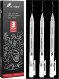 Silver Gel Pens, 0.8mm Fine Point Gel Ink Pen Set for Artists – Opaque Archival Ink for Black Paper Drawing, Card Making, Journaling Pack of 3