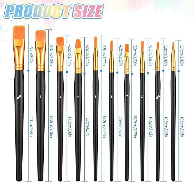 72 Pcs 60 Paint Brushes and 12 Paint Palette Tray, Paints Brushes Palette Set, Professional Artist Painting Set for Watercolor, Oil, Acrylic Painting, Suitable for Kid and Adults