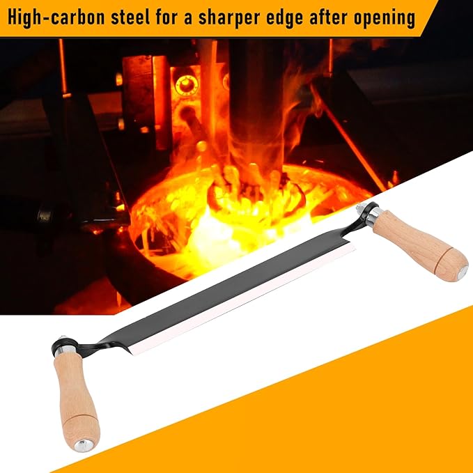 10'' Draw Knife,Draw knife Debarking Tool,Curved Draw Knife,Draw Shave Tool Debarking Hand Tool,Ergonomic Handle,Simple and Effortless to Use,Bark Stripper Handsaws Tool