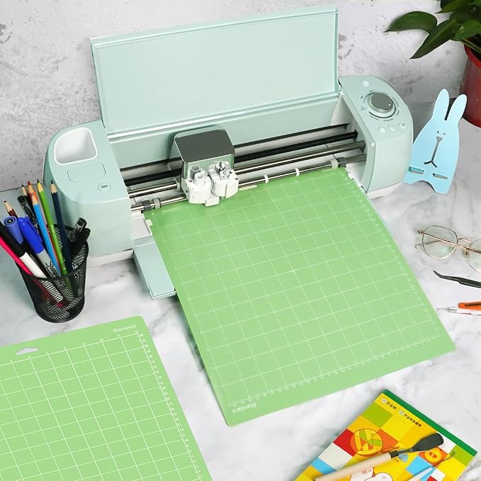 Gwybkq Cutting Mat 12x12 Inch 3 Mats, Compatible With Cricut Explore Air 2/Maker/Maker 3 Adhesive Sticky Standard Green Grip Cutting Mats Replacement Accessories for Crafts