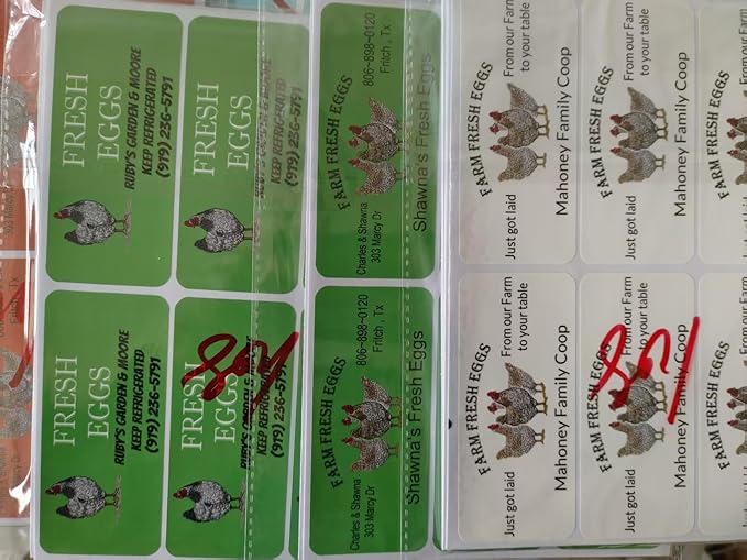 Made in USA-Custom Carton Stickers Labels for Egg, Personalized Egg Carton Sticker Label (egg carton label 9)