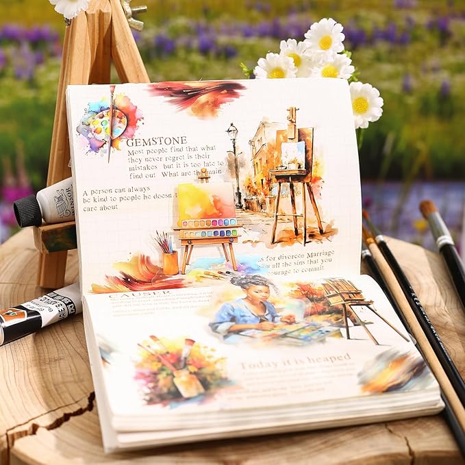 90 Pcs Lanscape PET Stickers Set, Art-Themed Stickers for Scrapbooking, Journaling and DIY Crafts