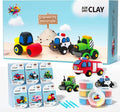 Air Dry Clay for Kids - 6 Vehicle Themed Modeling Clay Kit, Model Magic Clay with Sculpting Tools and Tutorials, Ultra Light & Soft, Non-Toxic & Safe, DIY Arts and Crafts School Projects for Kids