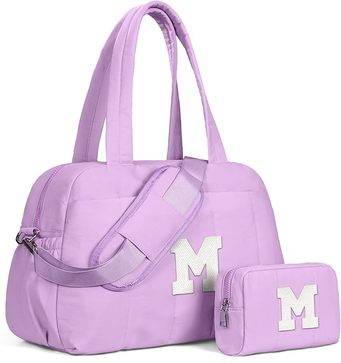 Sweet 16 Gifts for Girls-Gift Idea for Women Her-Initial Duffle Bag, Carry On Bags for Women，Overnight Bag with Wet Pocket，Lightweight Travel Bags Personalized Gym Tote with Makeup Pouch