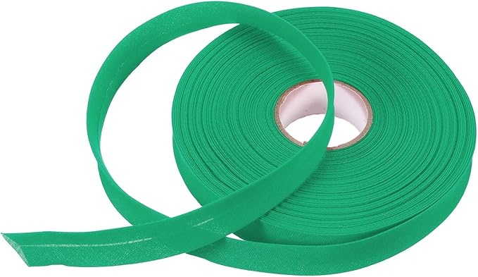 MECCANIXITY 3/4 Inch Single Fold Bias Tape Polyester Continuous Bulk Bias Tape for Sewing, Seaming Quilting Hemming Binding Crafts (Cyan 25 Yards)