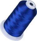 Simthread 5500Yds Embroidery Thread, 5000M High-Yardage 40WT 100% Polyester Thread – 170+ Vivid Colors, High-Speed Rated – Compatible with Brother, Singer, Janome & More - Ultramarine 406