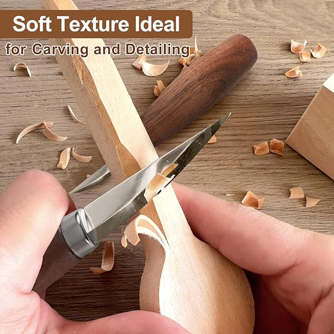 19Pcs Basswood Carving Blocks, Bass Wood with 3 Sizes for Widdle and Whittle Crafts, Soft Whittling Wood Blocks forTeens and Adults Beginners