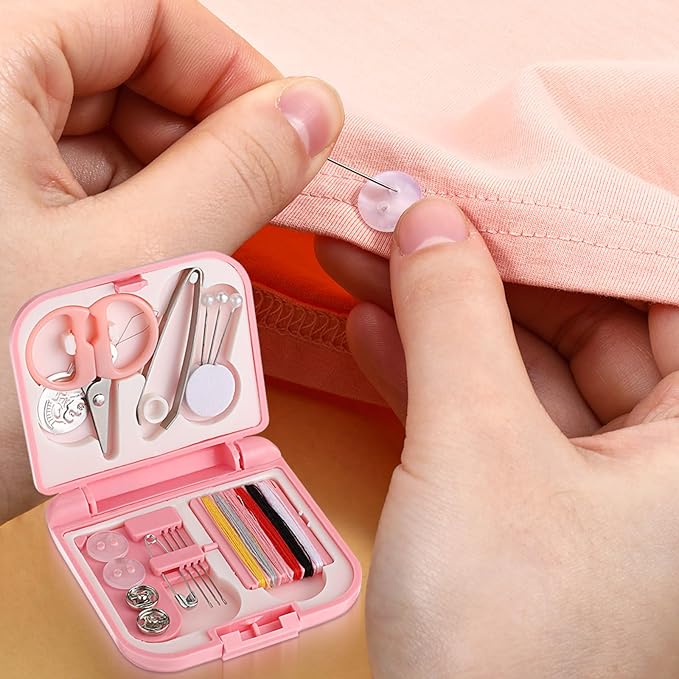 Exclaith 20 Pack Mini Travel Sewing Set Portable Sewing Kit Emergency Sewings Kit Travel Small with Threads Scissors Needles for Women, Mom, Traveler, Adults, Beginner
