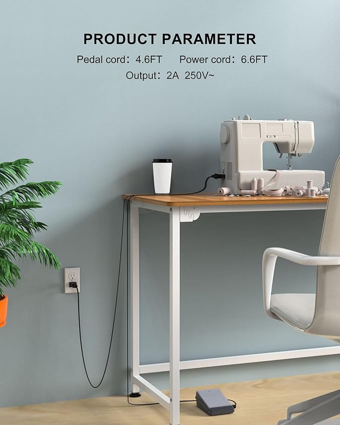 Replacement Brother Sewing Machine Foot Pedal and Power Cord Compatible with Brother jx2517 lx3817 ls2125 lx3125 1034d lx2500 xl5130 gx37 ls2400 xr3774 ls1520#j00360051
