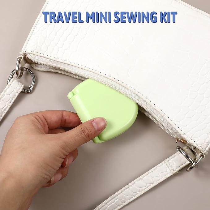 20 Pieces Mini Travel Sewing Kit Portable Travel Sewing Box Kit Portable Small Emergency Sewing Tool with Needle and Thread Scissors for Beginner Traveler Hotel Charity Homeless, Green, Blue