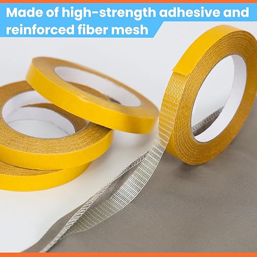 Double Sided Fabric Tape Heavy Duty for Hem, Fashion Dress, Cloth, Curtains, High Adhesive Sticky but Removable and Residue free, No Sewing or Ironing need, Multipurpose, 0.5 in x 66FT/20m x 4Rolls