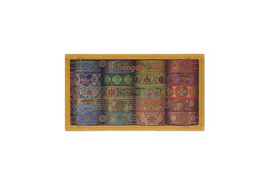20 Rolls Chinese Style Washi Tape Set, Ancient Palace Pattern Decorative Masking Tapes with Gold Foil, Oriental for Craft, Scrapbook, DIY, Gift Wrapping (22-Splendor of Chang’an)