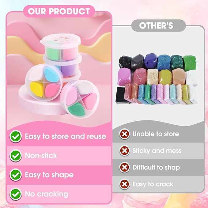 Air Dry Clay Kit, Modeling Magic Clay for Kids,12 Desserts DIY Sculpting Set, Ultra Light & Soft, Safe Art Crafts Set for School Projects, Home Crafts,Party Activities, Gifts for Boys & Girls