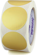 ChromaLabel 2 inch Color-Coding Dot Label, Metallic Gold, 500 Labels per Roll