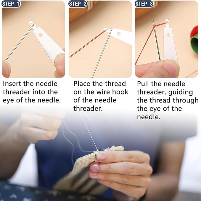 37pcs Sewing Tool Set, Steel Sewing Needle Kit, Threader and Needle Repair Kit Needle Threaders for Hand Sewing (37PC)