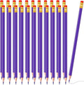 Zhanmai 24 Pieces Purple Pencils with Eraser Pre-sharpened Erasable Checking #2 HB Pencils with Erasable Tops for Writing Drawing Checking Coloring Tests Grading Map Coloring Editing Office Favors