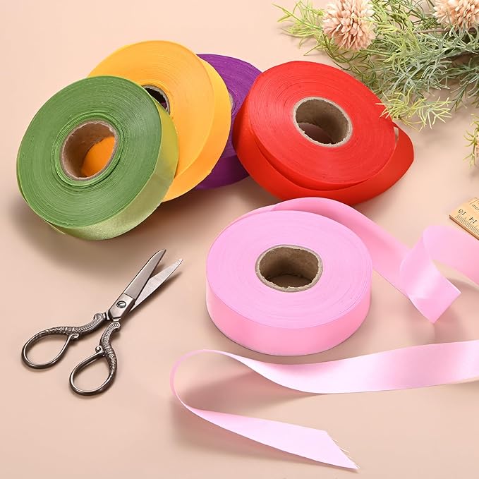 M METERXITY 1-Pack Extra Wide Single Fold Bias Tape, 1 Inch x 55 Yards Satin Bias Tape for Sewing/Seaming/Quilting/Hemming/DIY Crafts/Quilt Binding [Orange]