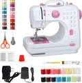 Mini Sewing Machine for Beginners, Portable Electric Sewing Machine with Dual Speed, 12 Built-in Stitches, Foot Pedal, and Accessories Kit for Home DIY Projects & Gift, Pink