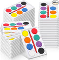 Outus 144 Pcs Watercolor Paint Set Bulk Mini Paint Set Washable Watercolor Palette with Painting Brushes for Art Party Supplies Prizes Stocking Stuffers, 3.3 x 2.6 Inch(8 Colors)