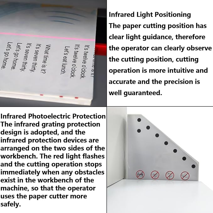 Electric Numerical Control Paper Cutter 17.72'' Automatic Guillotine Paper Trimmer Heavy Duty Commercial Cutting Machine Max Cutting Thickness 1.97''/5cm 110V 750W