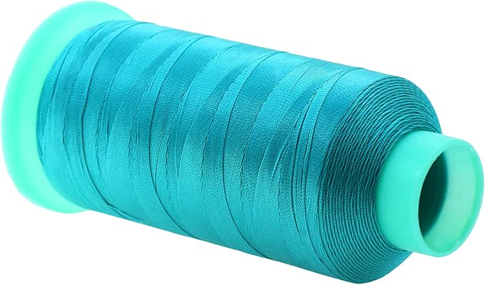 Mandala Crafts Size 92 280D T90 Bonded Nylon Thread - Turquoise 1100 YDs Tex 90 Heavy Duty Sewing Threads for Leather, Jeans, Weaving, Outdoor Marine Upholstery