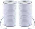 Coopay 160 Yards Length 1/8" Width Elastic Bands Flat Elastic Cord Rope Heavy Stretch Spool Knit for Sewing DIY Projects, Arts & Crafts, 2 Rolls, 80 Yards/Roll (White, 1/8 Inch)
