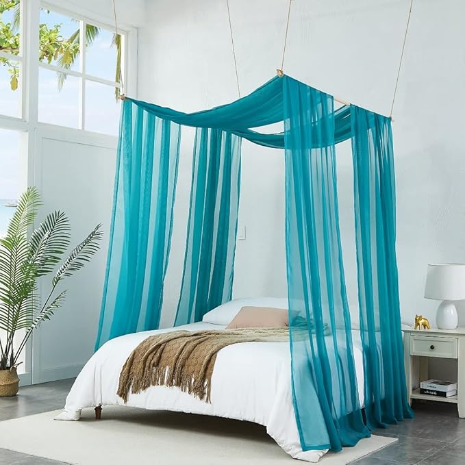 Warm Home Designs XXL Wedding Arch Draping Fabric Bundle Has 2 360 Inch (30 FT; 10 Yards) Scarves in Teal Fabric for Ceremony, Wedding Decoration. AD Teal & Teal 360”