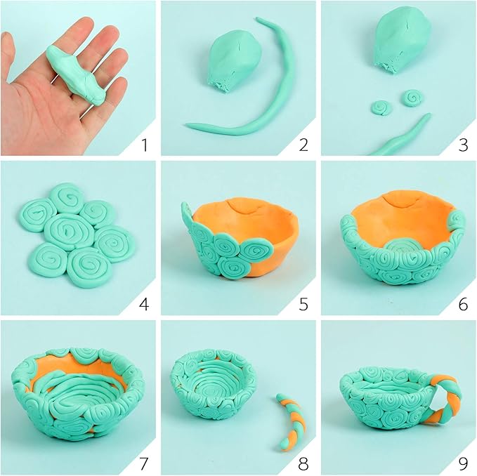Polymer Clay 50 Colors, Modeling Clay for Kids DIY Starter Kits, Oven Baked Model Clay, Non-Sticky Molding Clay with Sculpting Tools, Gift for Children and Artists (50 Colors)
