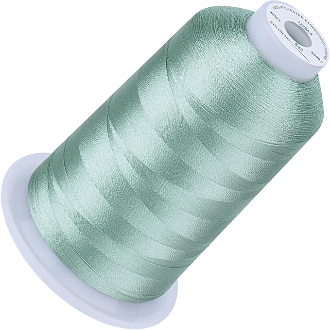 Simthread 5500Yds Embroidery Thread, 5000M High-Yardage 40WT 100% Polyester Thread – 170+ Vivid Colors, High-Speed Rated – Compatible with Brother, Singer, Janome & More - Sea Crest 542