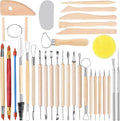 Tovotum Pottery Sculpting Tools 32PCS Ceramic Clay Carving Tools Set for Beginners Expert Art Crafts Pottery Clay Tool