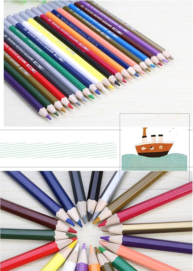 Watercolor Pencils Set, 48 Assorted Colors Artist Colored Pencils for Adults, Premium Art Drawing Pencils with Canvas Travel Wrap