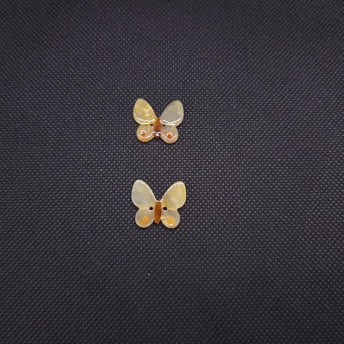 Novelty Yellow Butterfly Shaped Buttons for Crafts,Acetate Button for Clothes,Buttons for Sewing,Button Bulk,Pack of 6