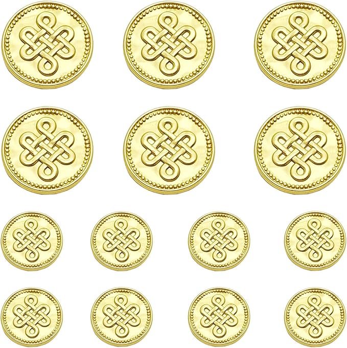 14 Pieces Matte Gold Metal Blazer Button Set 15mm 20mm for Blazers, Suits, Sport Coats, Sewing, Uniform, Jackets (MBM39)
