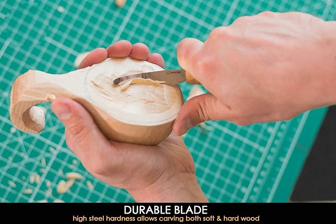 BeaverCraft Wood Carving Hook knife SK4s Long 2.4'' - Spoon Carving Tools – Spoon Whittling Knife for Professional Carvers & Beginners - Crooked Whittling Knives for Spoons Bowls Cups
