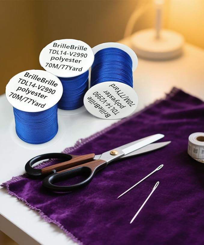 Extra Strong Upholstery Thread Repair Sewing Kit,Polyester Thread for Sewing with 7 Size Sewing Needles for Furniture,Leather&Canvas Stitching,70m/Spool (Blue)