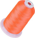 Simthread 5500Yds Embroidery Thread, 5000M High-Yardage 40WT 100% Polyester Thread – 170+ Vivid Colors, High-Speed Rated – Compatible with Brother, Singer, Janome & More - Vermilion 030