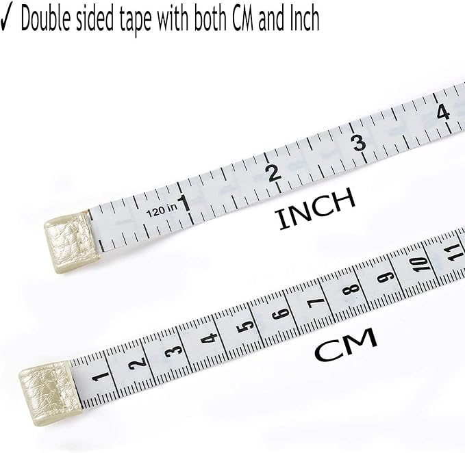 3m/120 Tape Measure Body Measuring Tape for Body Cloth Tape Measure for Sewing Fabric Tailors Medical Measurements Tape Dual Sided Leather Tape Measure Retractable (Pearl White)