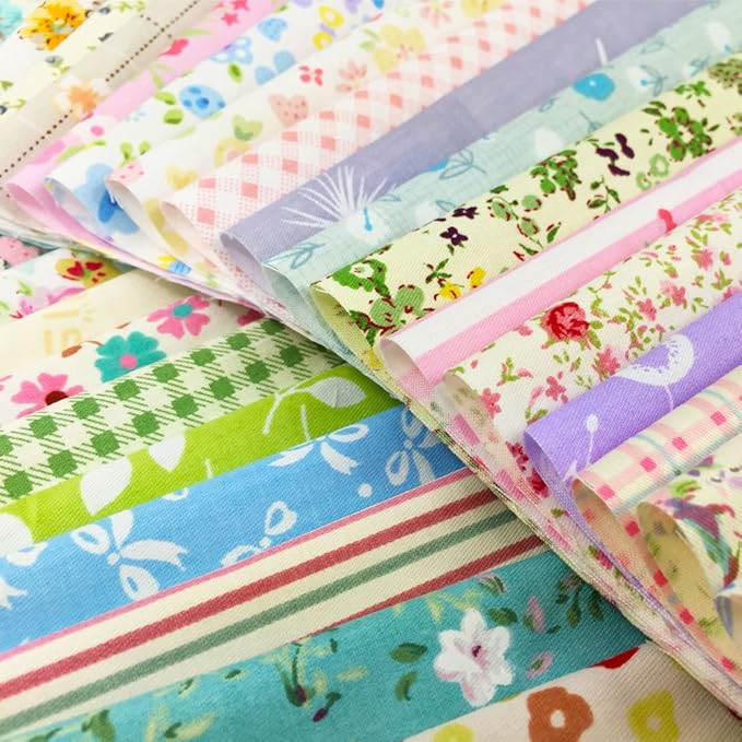 flic-flac Quilting Fabric Squares 100% Cotton Precut Quilt Sewing Floral Fabrics for Craft DIY (6 x 6 inches, 120pcs)