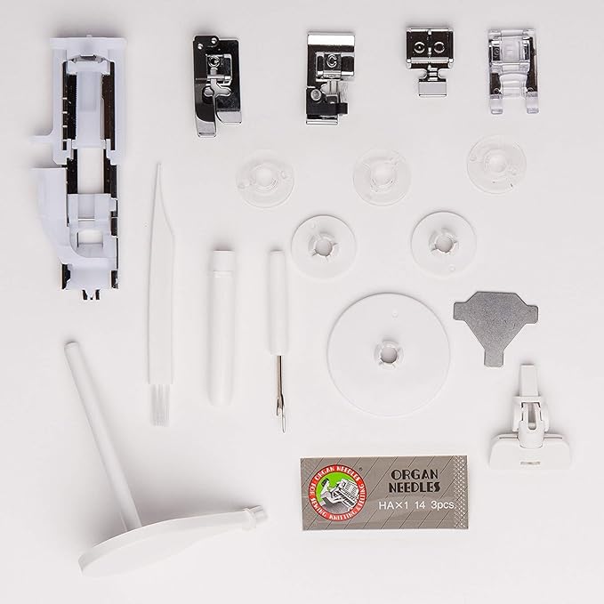 Janome MOD-200 Fully-Featured Computerized Sewing Machine with 200 Stitches, 12 Buttonholes, Alphabet Stitches, Stitch Memory, Drop Feed, Hard Cover and Bonus Presser Feet