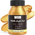 Nicpro Metallic Gold Acrylic Paint, 4oz/120ml Gold Leaf Paint, Non Toxic, Non Fading Craft Paints for Metal, Wood, Clay, Fabric, Canvas, Furniture, Handcrafts, Art Supplies