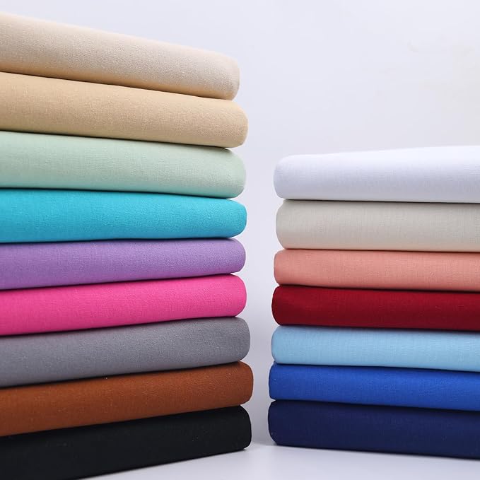 Brown Cotton Fabric for Sewing 59 Inch Wide Natural 100% Cotton Poplin Fabric by The Yard Soft Embroidery Cotton Material Apparel Cloth (Brown, 5 Yard)