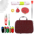 2025 New Big Eye Steel Needles Set, Sewing Kit Storage Box DIY Embroidery Crafting Kit Tool, Upgrade Needle Thread Hand Steel Sewing Needles Kit Fix Anything Anytime Portable (Brown)