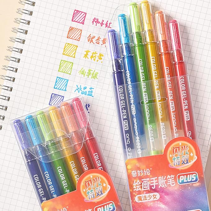 Glitter Gel Pens 72 Colors, 1.0mm Metallic Vibrant Sparkle Gel Pens for Adult Coloring, Drawing, Journaling, Art Supplies Colored Pen Set