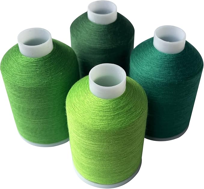 Sewing Thread 4 Colors Set 40s/2 for Sewing Machine，Quilting，Hand Sewing Total 4000yards （Green Series）