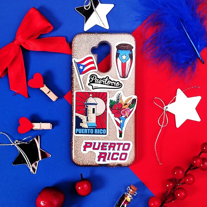 BulbaCraft Puerto Rico Stickers, Puerto Rican Stickers for Water Bottles and Laptop, Gifts for Women & Men